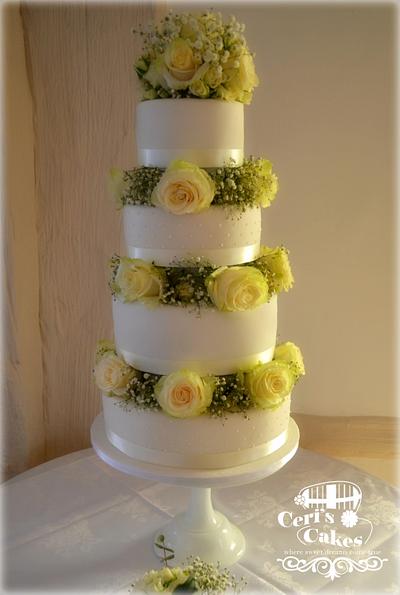 Rose wedding cake - Cake by Ceri's Cakes