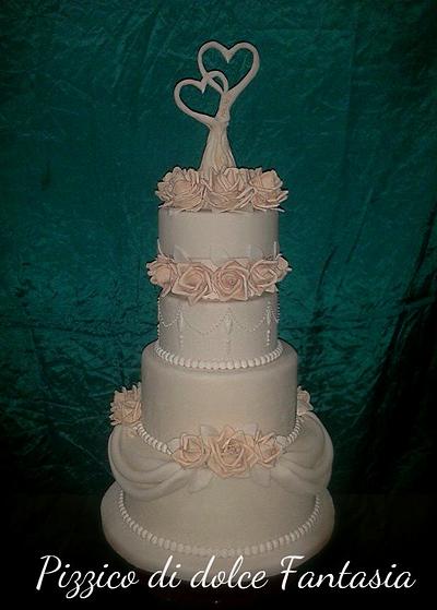 Romantic Roses Wedding Cake  - Cake by Vanessa Consoli Pizzico di dolce Fantasia