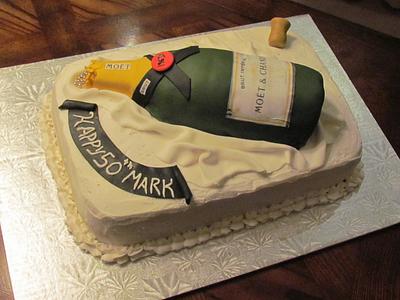 Champagne bottle Birthday cake  - Cake by Angiescakes