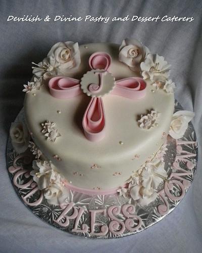 Girl's Communion cake - Cake by DevilishDivine