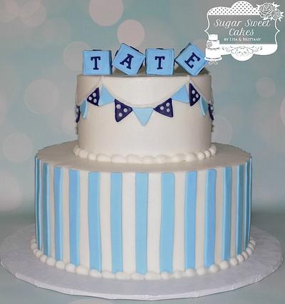 Baby Blocks & Stripes - Cake by Sugar Sweet Cakes