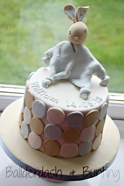 Snuggly Bunny Christening Cake - Cake by Ballderdash & Bunting