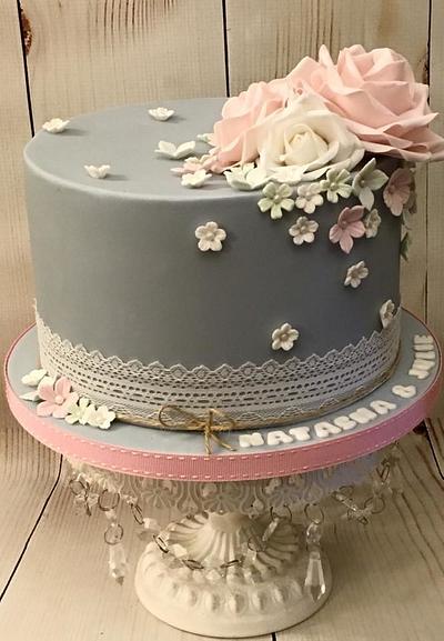 Grey & Pink - Cake by Shereen
