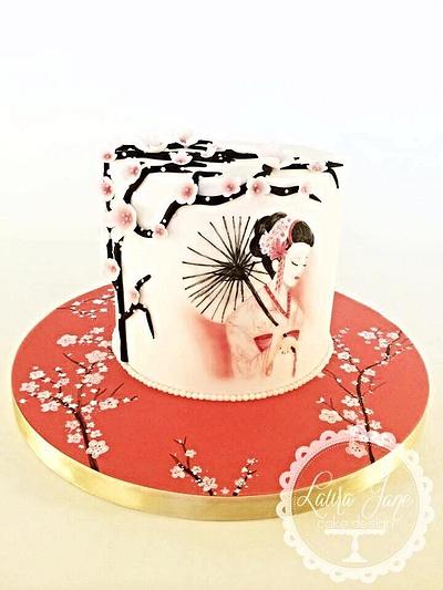 Hand painted japanese cake - Cake by Laura Davis