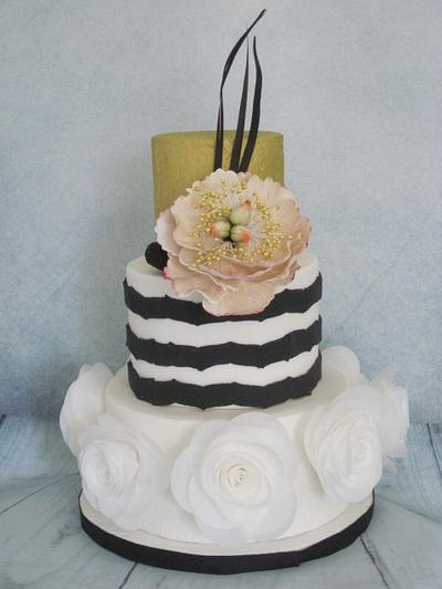 Wafer Paper Rose cake (dummy yes it is a dummy) - Cake by Claire North
