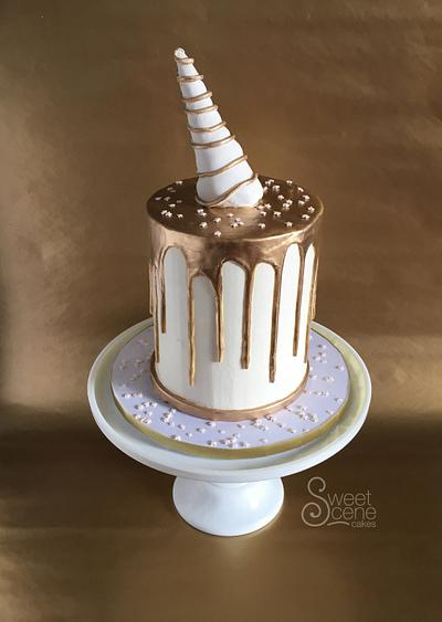 Magic Inside this Gold Unicorn - Cake by Sweet Scene Cakes