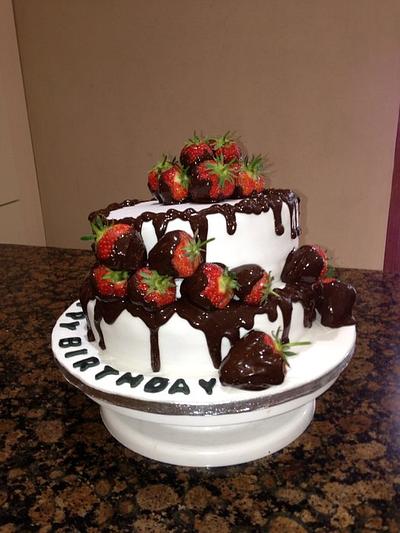 Wonky strawberry cake - Cake by Rita Williams