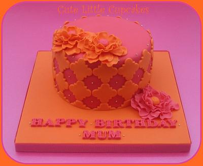 Pink & Orange Birthday Cake - Cake by Heidi Stone