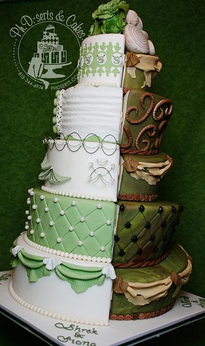 Shrek & Fiona's Wedding Cake - Cake by PhDserts