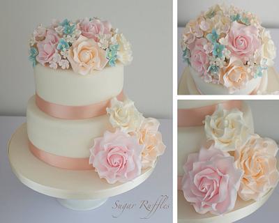 Floral Wedding Cake - Cake by Sugar Ruffles
