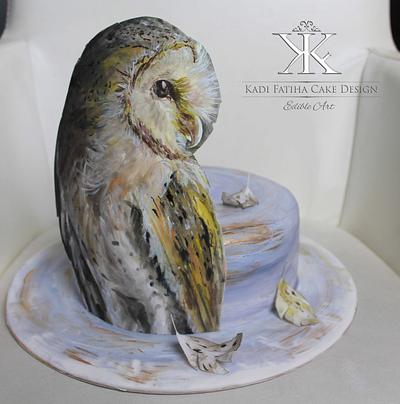 Handpainted owl - Cake by Fatiha Kadi