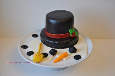 Melted Snowman Cake - Cake by Jessica
