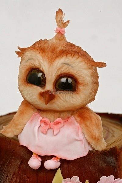 Little owl and squirrel celebrating birthday - Cake by Olga Danilova