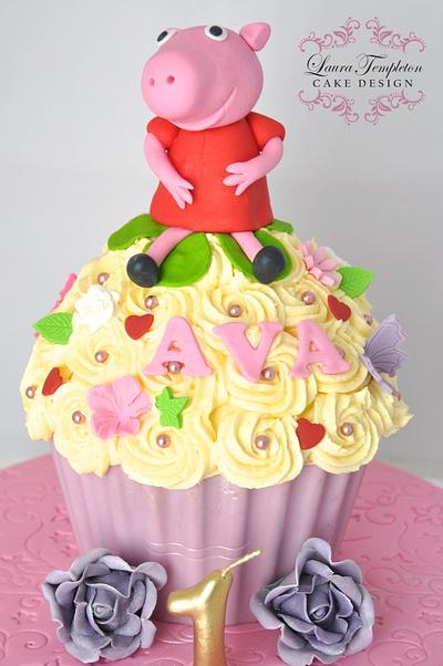 Peppa Pig Giant Cupcake - Cake by Laura Templeton