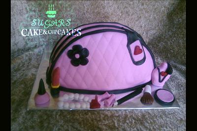 cosmetics bag cake - Cake by SUGARScakecupcakes