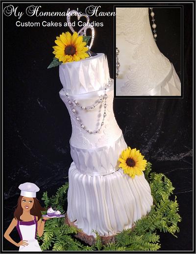 Dress Inspired Wedding Cake - Cake by Janis
