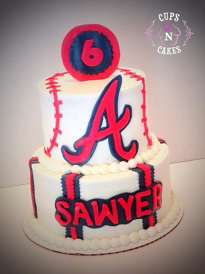 Baseball Cake - Cake by Cups-N-Cakes 