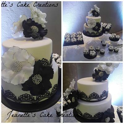 Black and White Wedding Cake - Cake by Jeanette's Cake Creations and Courses