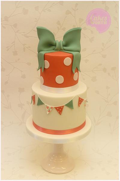 Dessert stand in coral and sage - Cake by CakesWorth