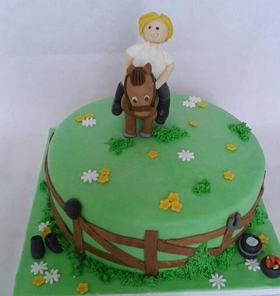 Horse & rider cake - Cake by kimlinacakesandcraft