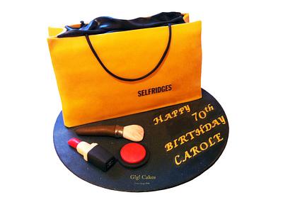 Selfridges Shopping Bag and Makeup Cake - Cake by Gigi Cakes - Dream, Design, Bake