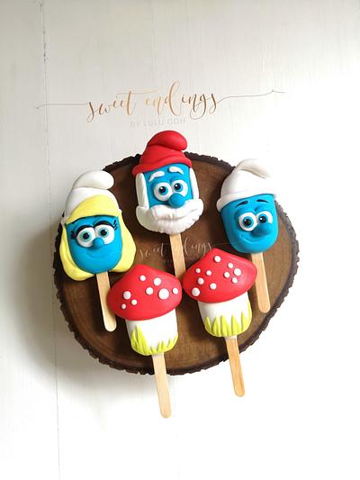 Smurfs Cakesicles by Lulu - Cake by Lulu Goh