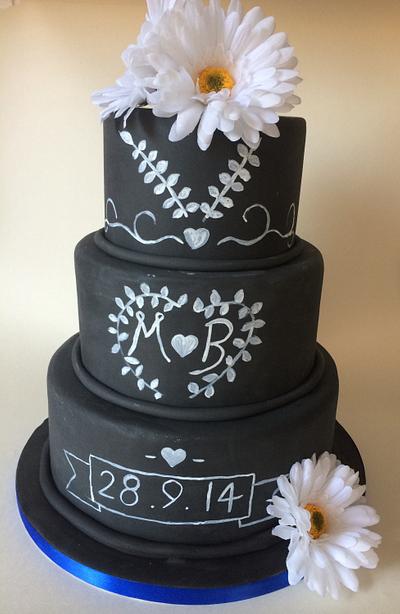Chalkboard Wedding Cake - Cake by Sweetlocks Bakery