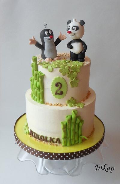 Panda and Little Mole cake - Cake by Jitkap