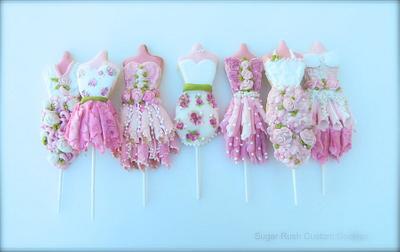 Princess Dress Themed Modelling Chocolate Cookie Pops! - Cake by Kim Coleman (Sugar Rush Custom Cookies)
