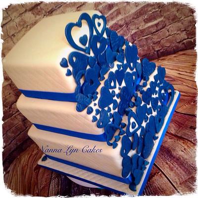 Cascading hearts wedding cake - Cake by Nanna Lyn Cakes