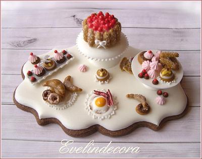Breakfast miniature cookie - Cake by Evelindecora