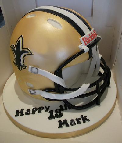 American Football Helmet Cake - Cake by Jayne Worboys
