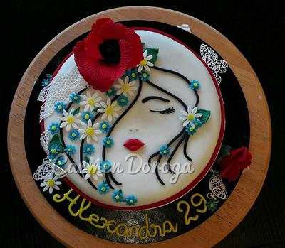 Cake Ileana Cosanzeana girl with flowers - Cake by Carmen Doroga