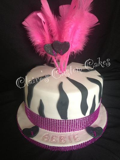 Zebra print funky cake - Cake by Claire willmott