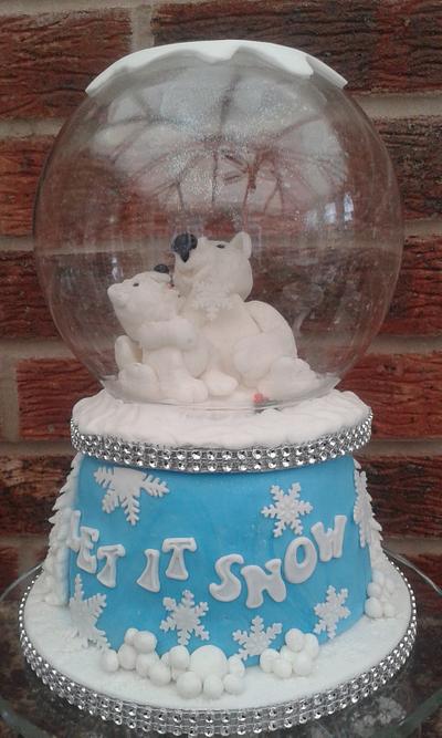 Polar bear snowglobe cake - Cake by Karen's Kakery