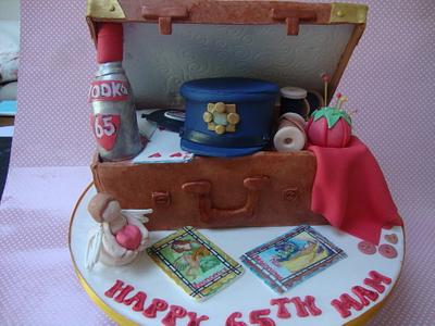 Suitcase of memories for 65th Birthday - Cake by Kazza