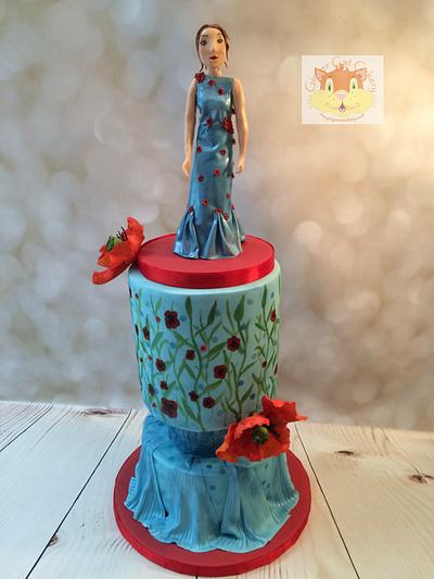 Poppy dress - Cake by Elaine - Ginger Cat Cakery 
