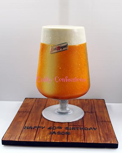 San Miguel beer glass cake - Cake by Craftyconfections