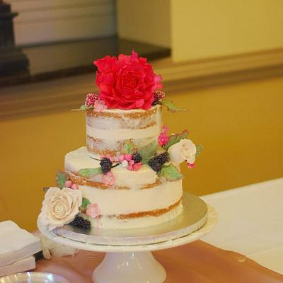 Semi Naked Wedding Cake - Cake by Cakes Abound