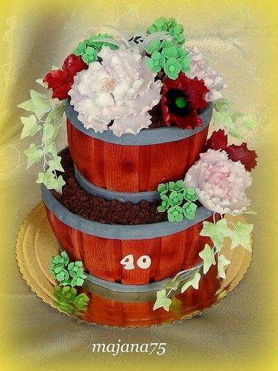 cake with flower pots - Cake by Marianna Jozefikova