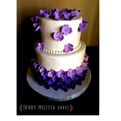 Purple Hydrangeas Bridal Shower Cake - Cake by Trudy Melissa Cakes