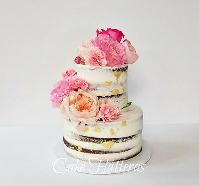 Naked Cake with gold flecks - Cake by Donna Tokazowski- Cake Hatteras, Martinsburg WV