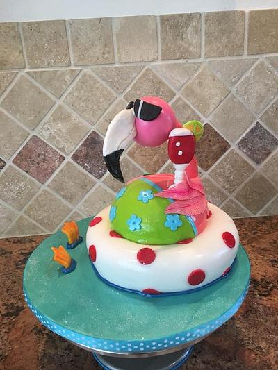 Flamingo on vacation - Cake by caymanancy