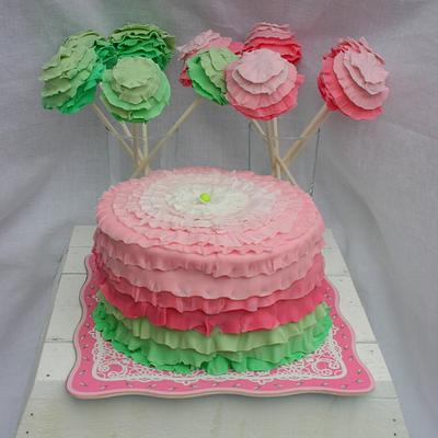 Ombre Ruffles - Cake by M's Bakery