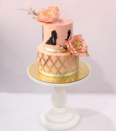 Pink and Gold Silhoutte Cake  - Cake by Signature Cake By Shweta