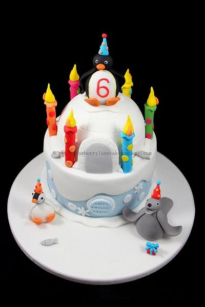 Pingu Birthday Cake - Cake by Strawberry Lane Cake Company