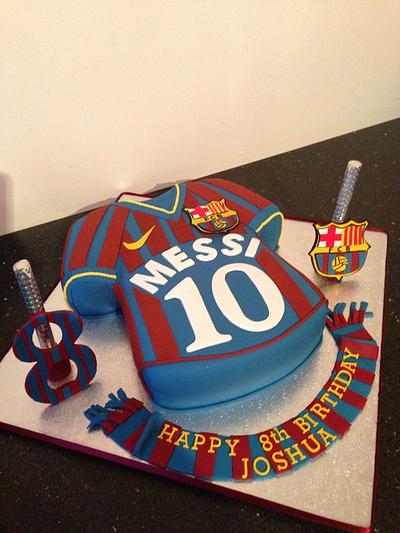 Football tshirts Barcelona  - Cake by Donnajanecakes 