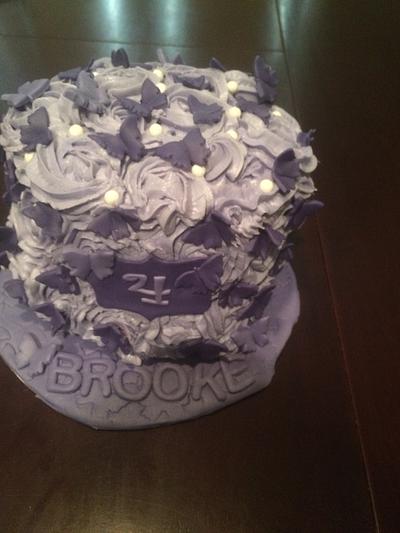 Purple rosette butterfly cake - Cake by Cakes by Crissy 