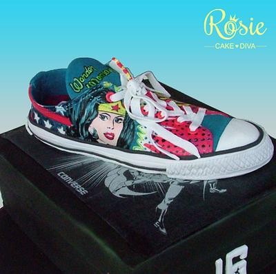 Wonder Woman Converse Sneaker - Cake by Rosie Cake-Diva