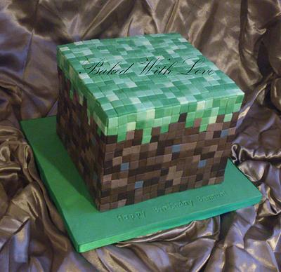 Minecraft Grass Block - Cake by bakedwithloveonline